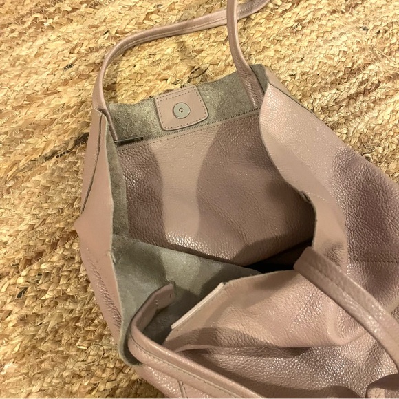 Anna Virgili blush pink calfskin leather designer tote bag - made it Italy!! - Picture 4 of 4
